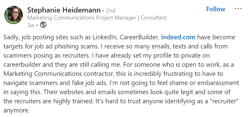 Heidemann LinkedIn Job Posting Authenticity