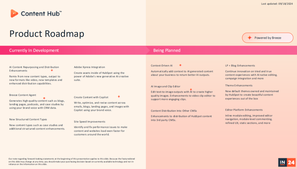 Content Hub Roadmap